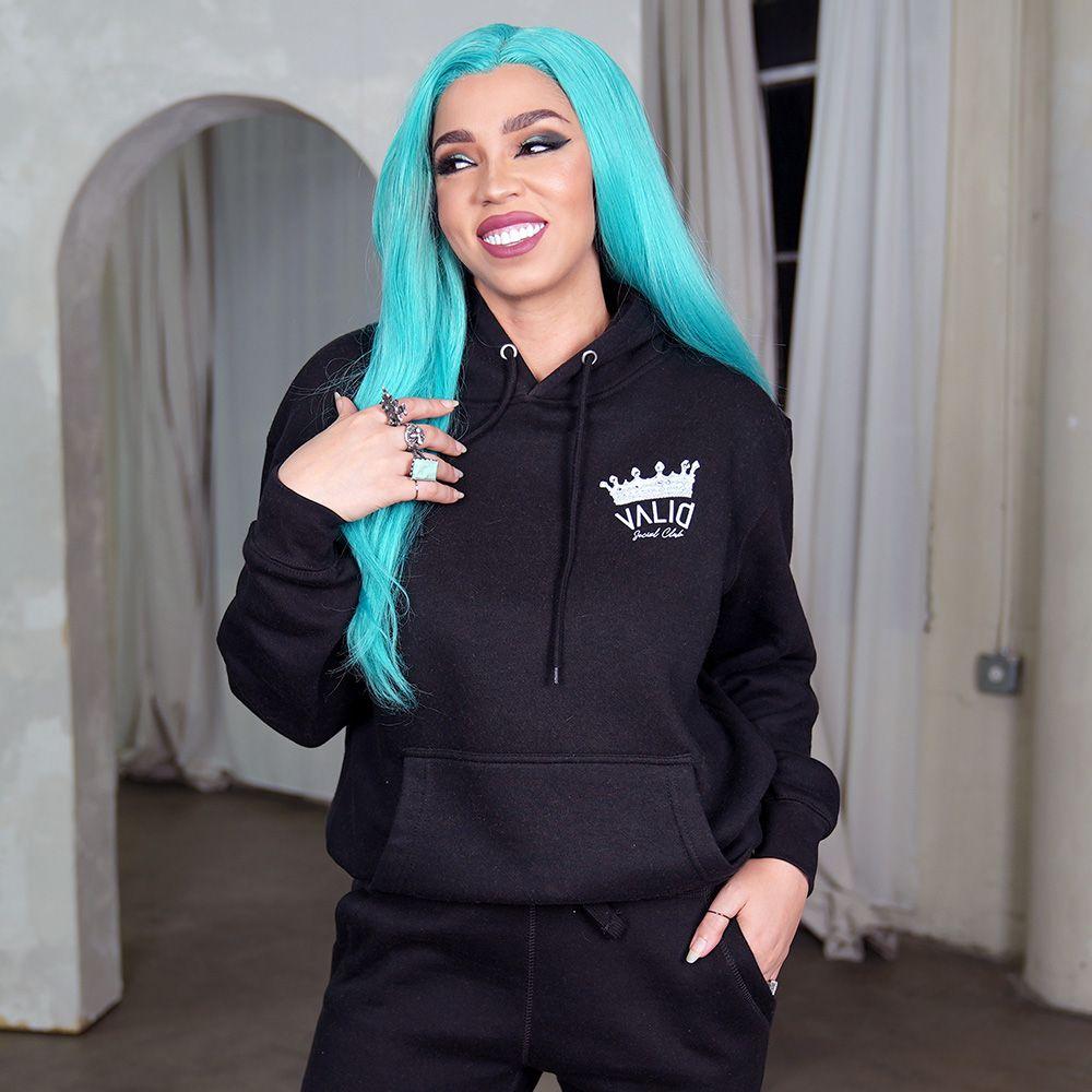 Teal and black online hoodie