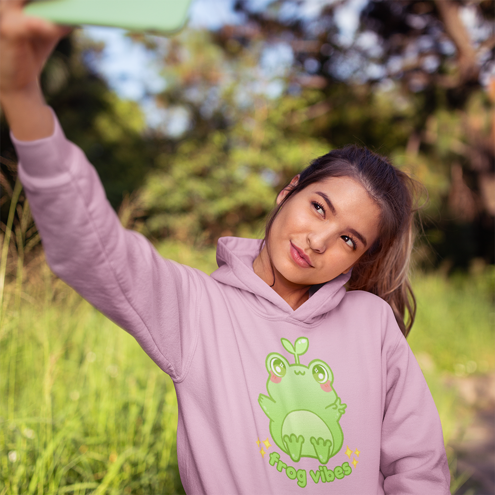 froggycrossing - Special Pink Frog Vibes Hoodie – Crowdmade
