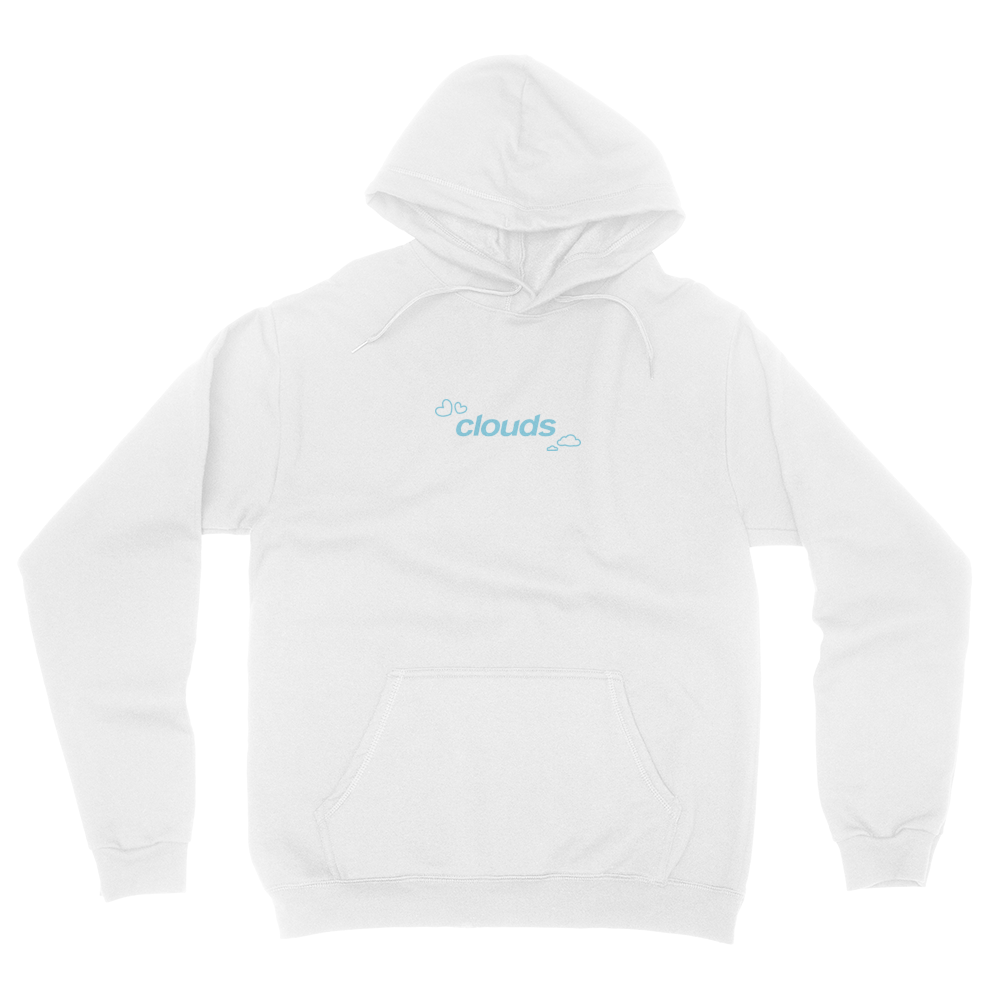 White hoodie with blue Clearance