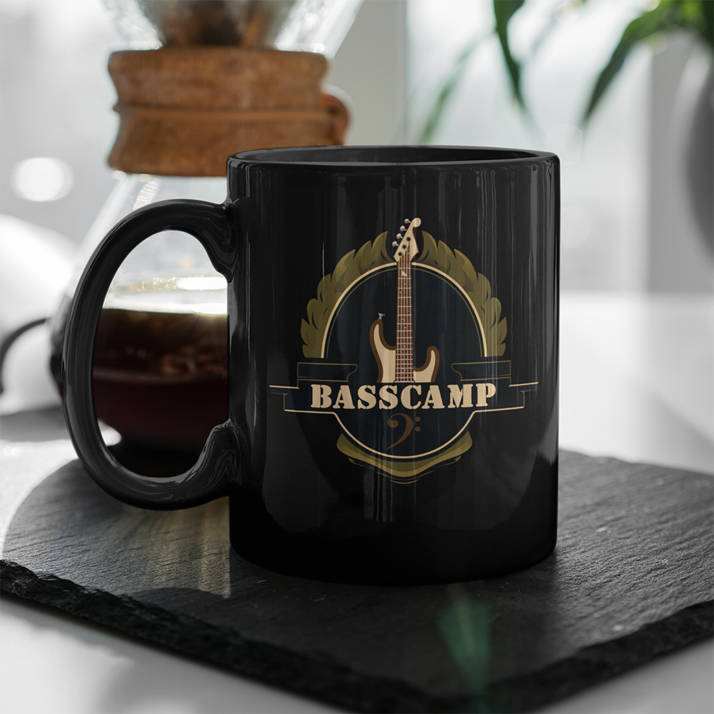 Bass Camp Black Mug