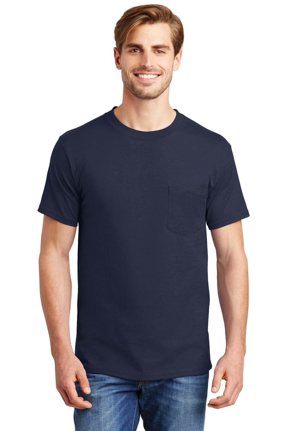 Hanes Beefy-T - 100% Cotton T-Shirt with Pocket. 5190