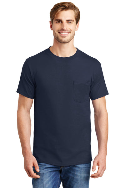 Hanes Beefy-T - 100% Cotton T-Shirt with Pocket. 5190