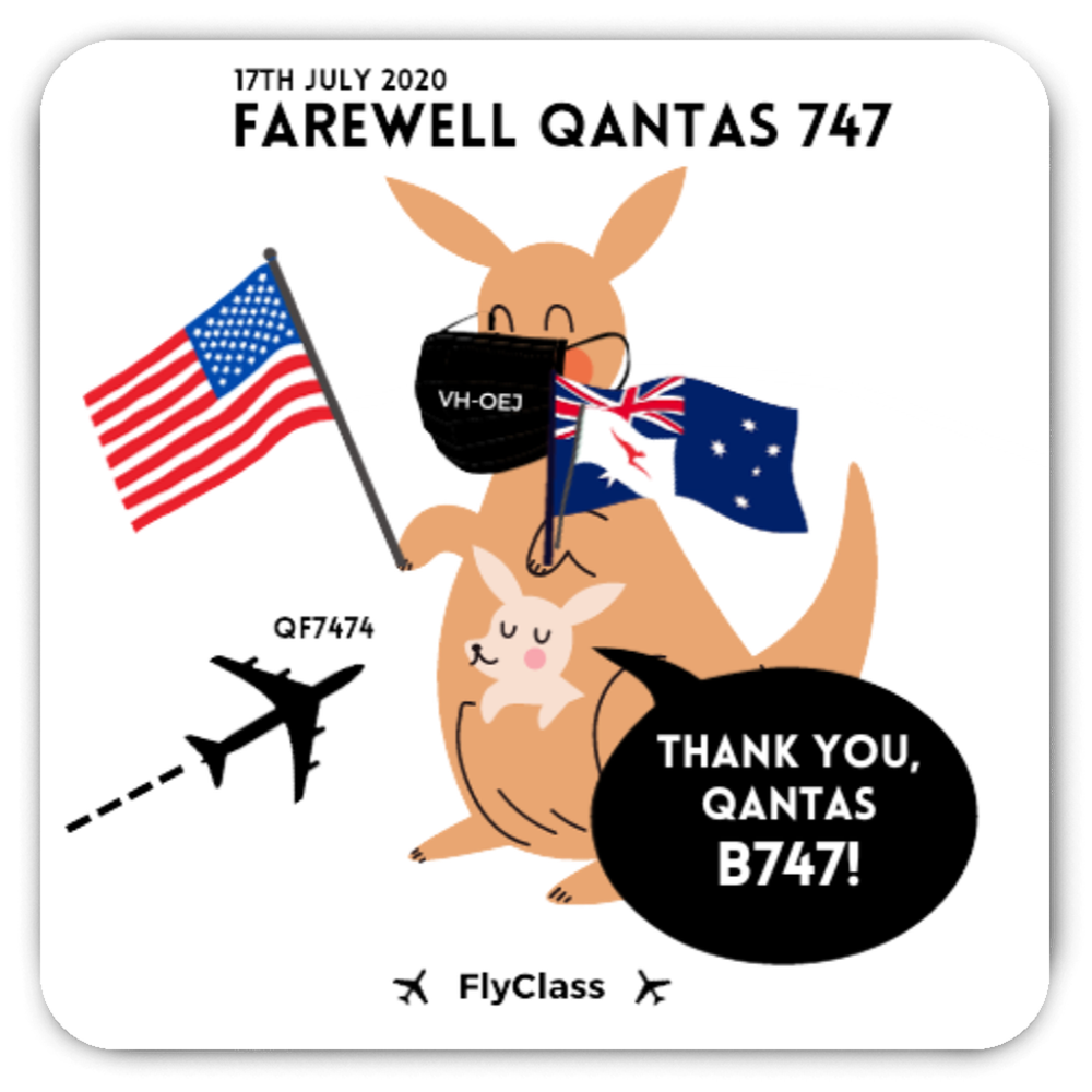 "Farewell Qantas 747" Magnet