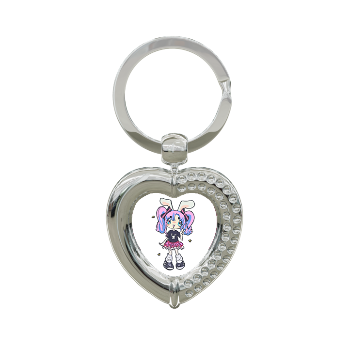 Softie Bunny Ears Heart Keychain