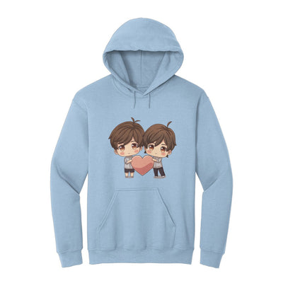 A perfect gift for him and him - Cute Boy loves Cute Boy Hearts Unisex Hooded Sweatshirt