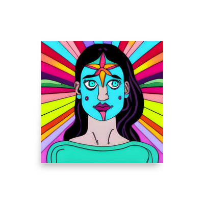 Abstract Colorful Surreal Portrait Illustration
