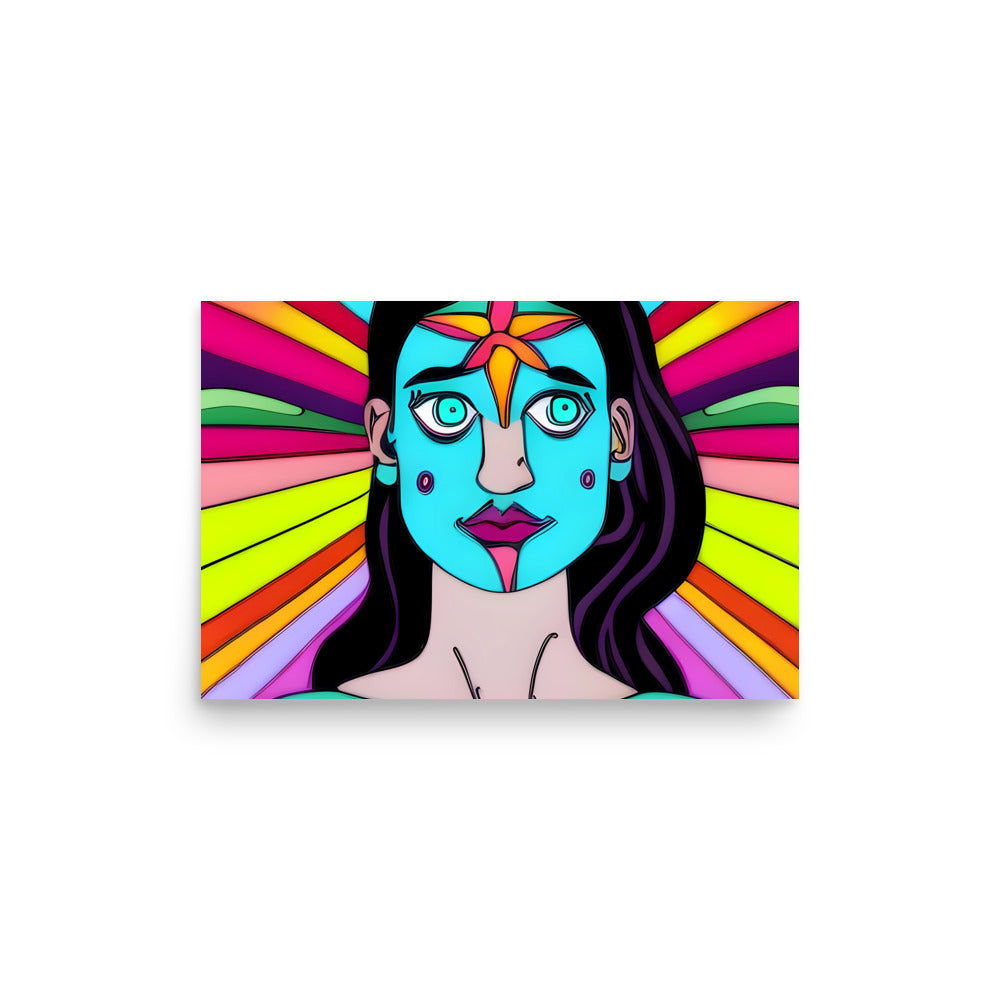 Abstract Colorful Surreal Portrait Illustration