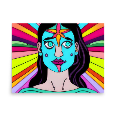 Abstract Colorful Surreal Portrait Illustration