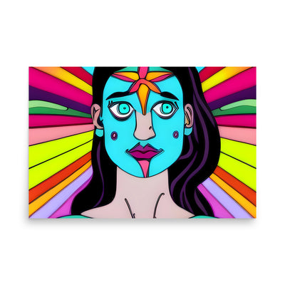 Abstract Colorful Surreal Portrait Illustration