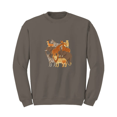 African wildanimals cotton fleece