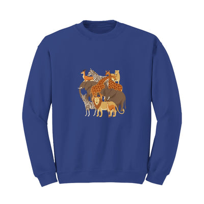 African wildanimals cotton fleece