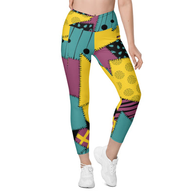 All-Over Sally Recycled Crossover Cosplay Leggings with Pockets