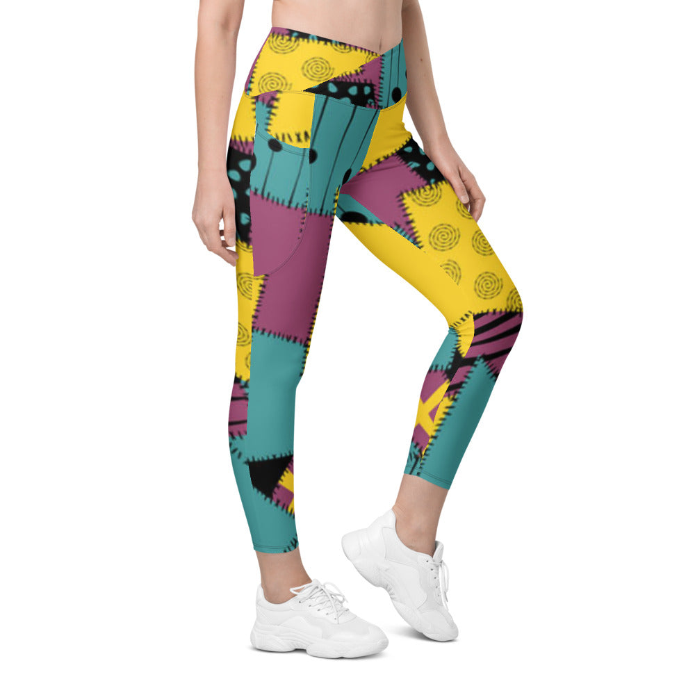 All-Over Sally Recycled Crossover Cosplay Leggings with Pockets