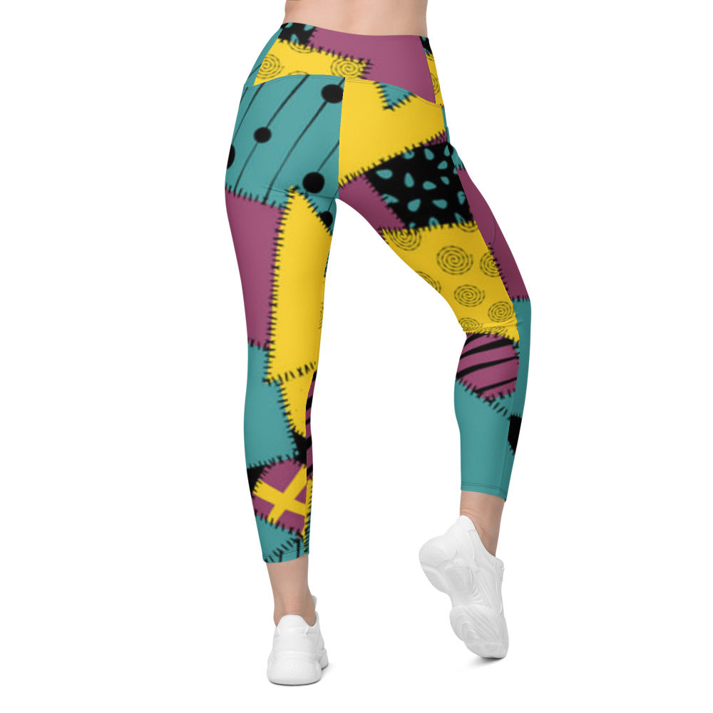 All-Over Sally Recycled Crossover Cosplay Leggings with Pockets