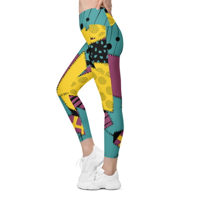All-Over Sally Recycled Crossover Cosplay Leggings with Pockets