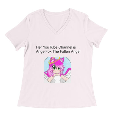 AngelFox The Fallen Angel Ladies V-Neck Tee