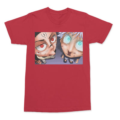 BIG HEAD SATORU GOJO AND SUKUNA • ART MEME T-SHIRT