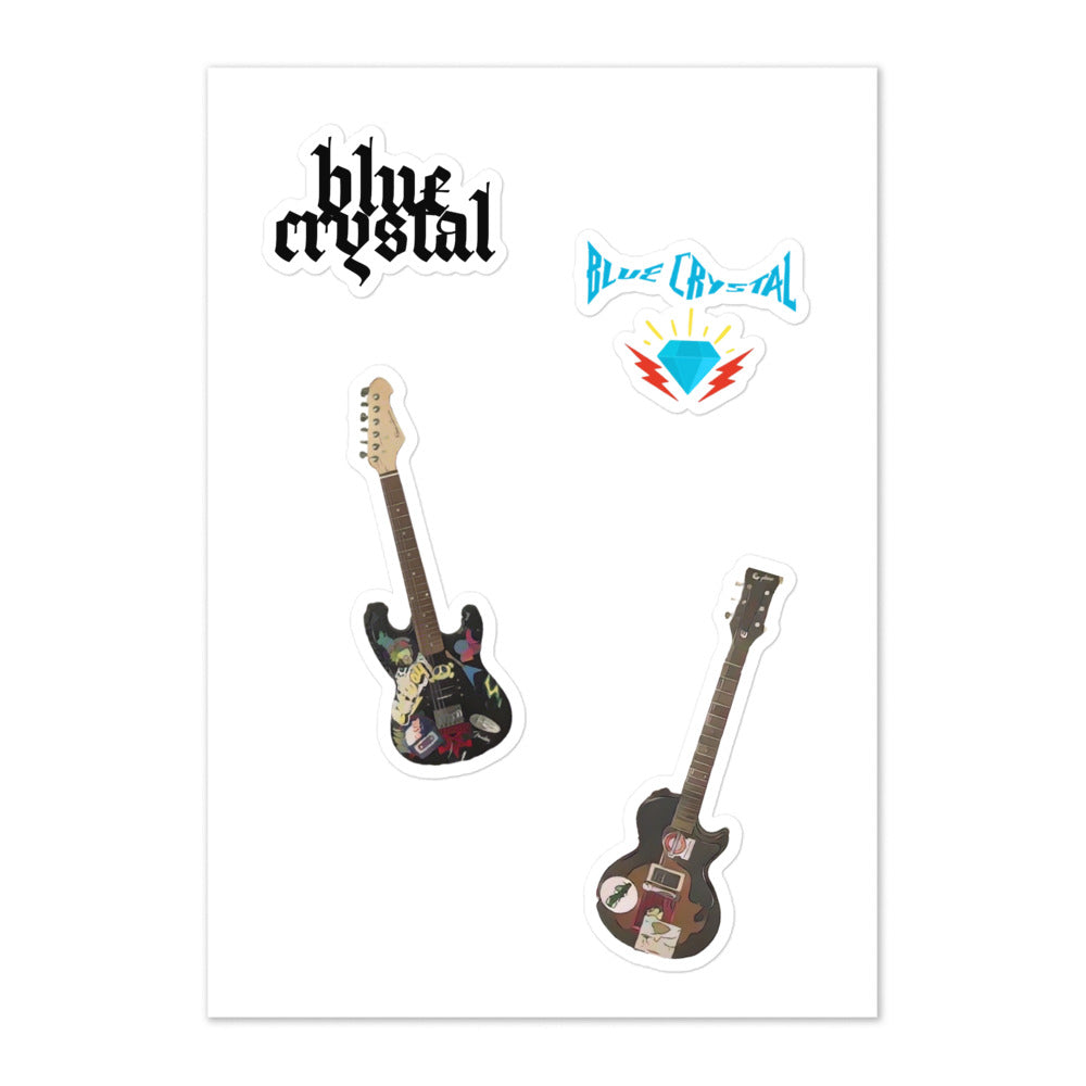 Blue Crystal Guitar Sticker Sheet