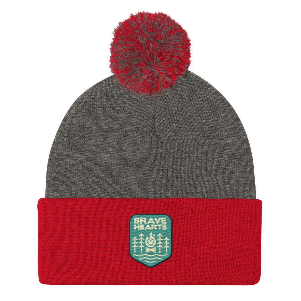 Brave Hearts Pom Pom Beanie