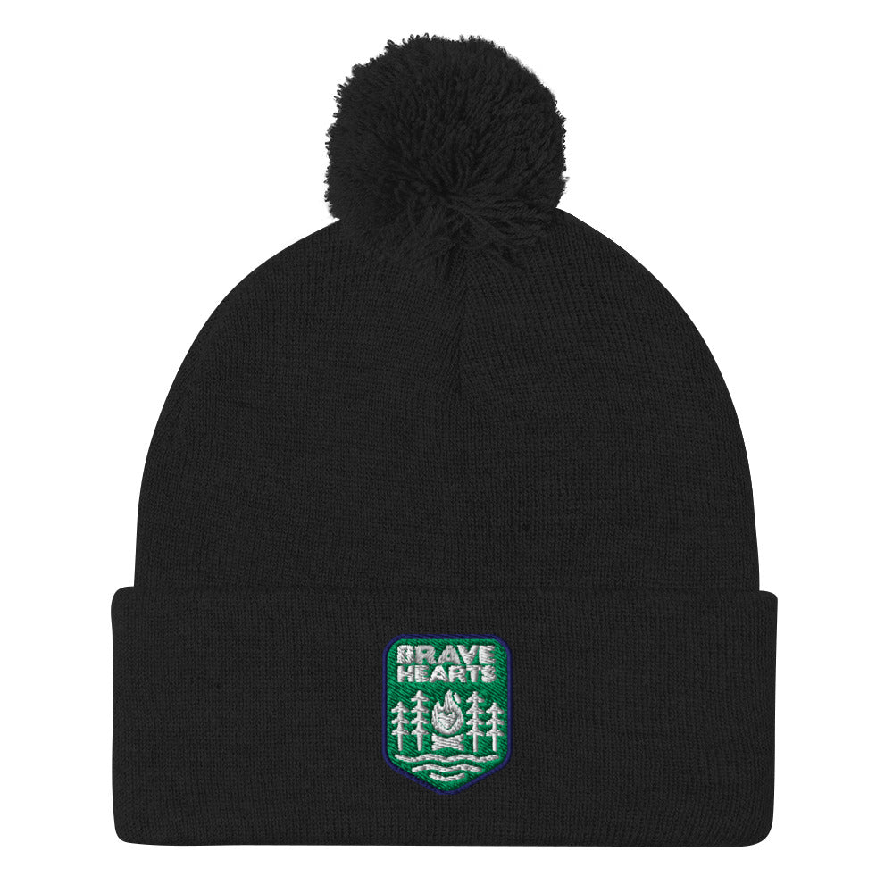 Brave Hearts Pom Pom Beanie