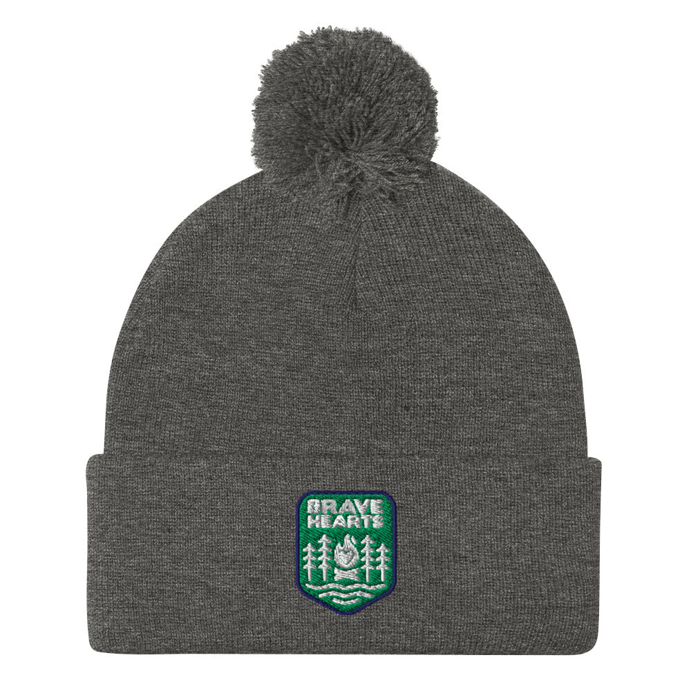 Brave Hearts Pom Pom Beanie