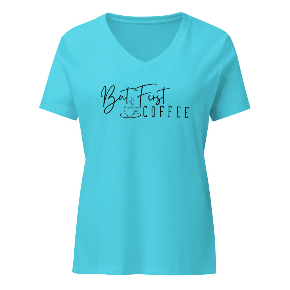 But First Coffee V-neck Shirt