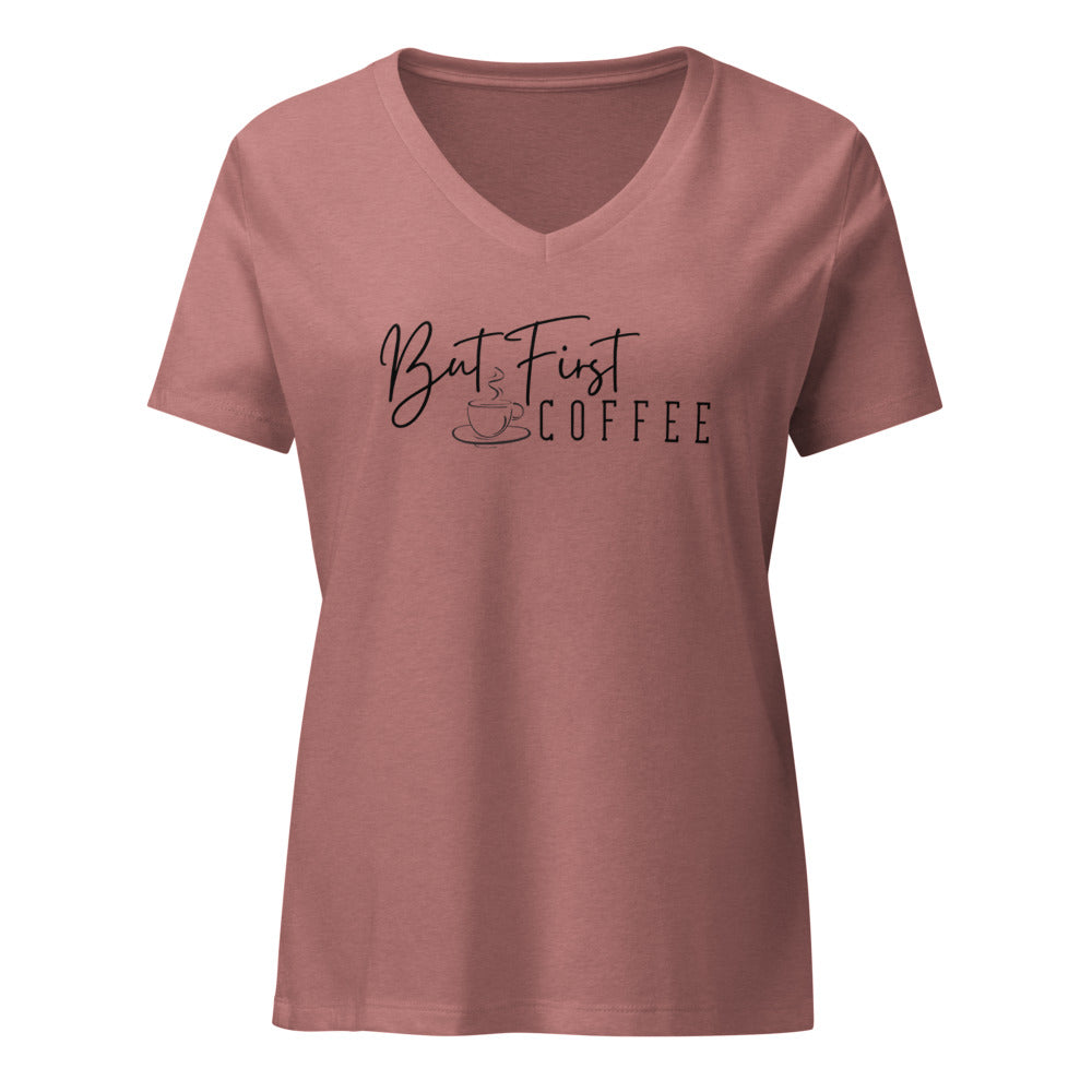 But First Coffee V-neck Shirt