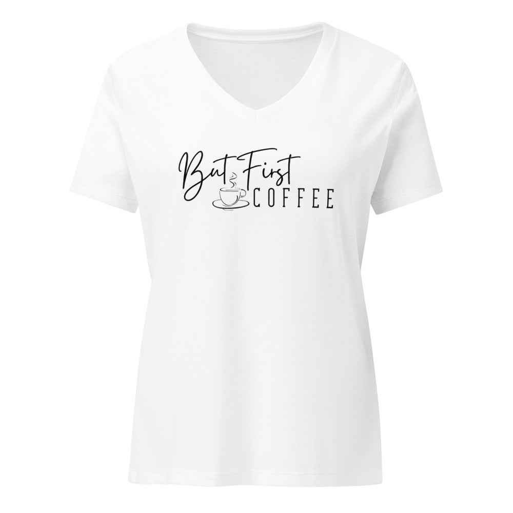 But First Coffee V-neck Shirt