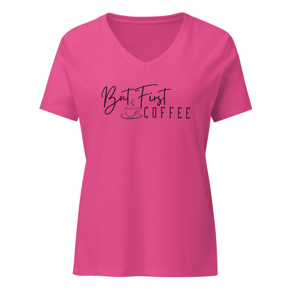 But First Coffee V-neck Shirt