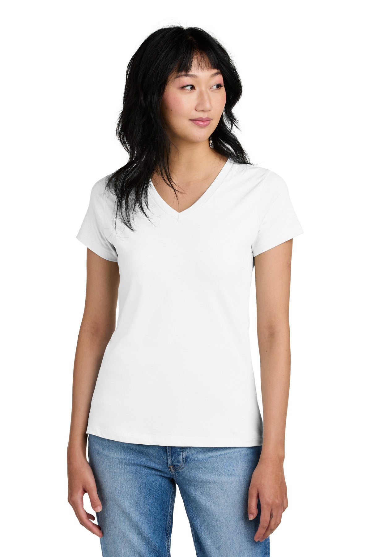 District - Women's Perfect Weight V-Neck Tee. DM1170L