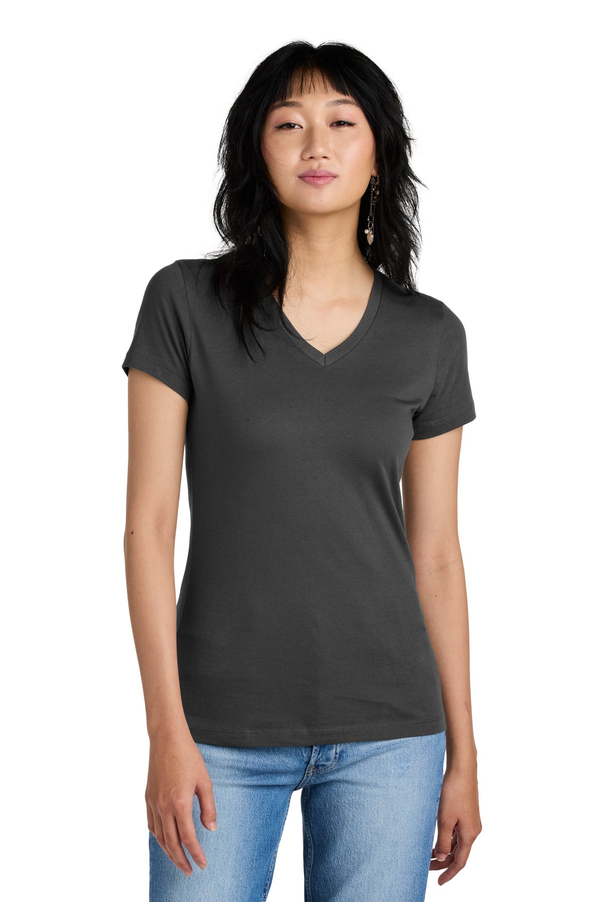 District - Women's Perfect Weight V-Neck Tee. DM1170L