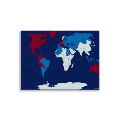 Desitian Empire and Other Countries Map (Red: Mendalistan Empire, Blue: Desitian Empire, Light White: The Principality of Densast)