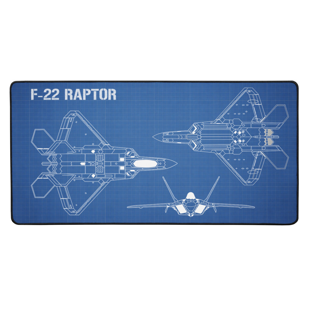 Growling Sidewinder - F-22A Raptor Large Mousepad Blueprint V2