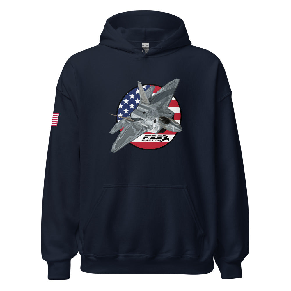 Growling Sidewinder - F-22 Raptor On Premium Hoodie – Crowdmade