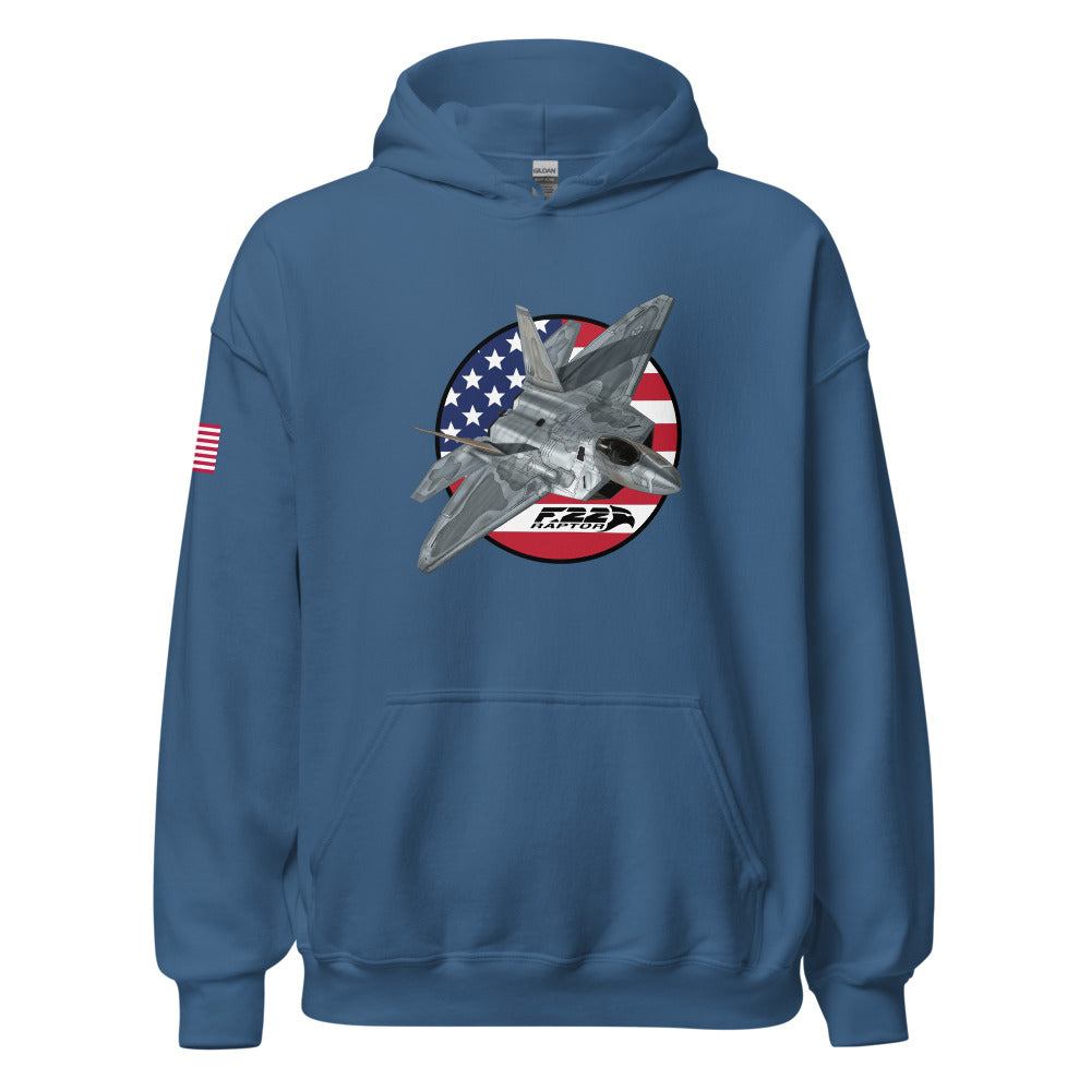 Growling Sidewinder - F-22 Raptor On Premium Hoodie – Crowdmade