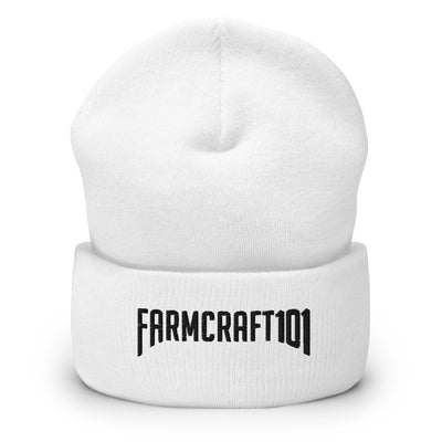 Farmcraft101 Embroidered Beanie(Grey & White)