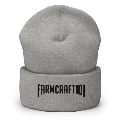 Farmcraft101 Embroidered Beanie(Grey & White)