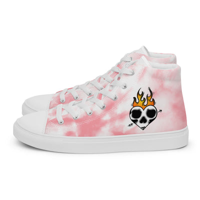 Flaming Skull Heart Ladies High Tops