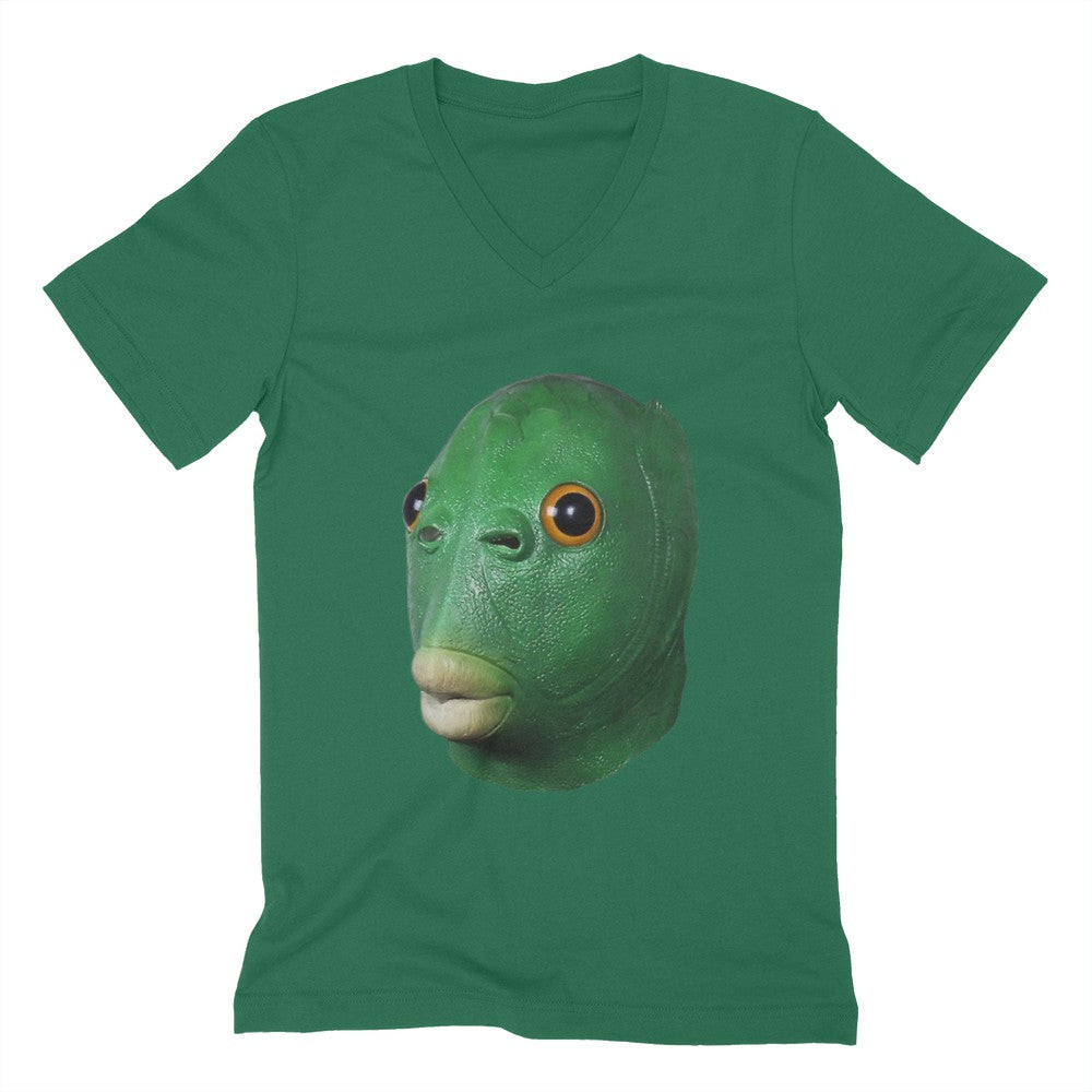 Green Fish V-Neck Shirt