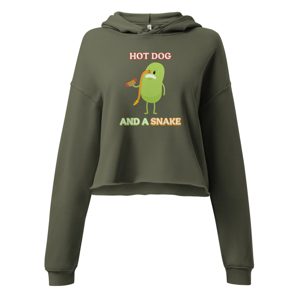 Hot Dog and a Snake (Mishap) - Women's Cropped Hoodie