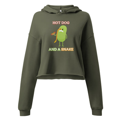Hot Dog and a Snake (Mishap) - Women's Cropped Hoodie