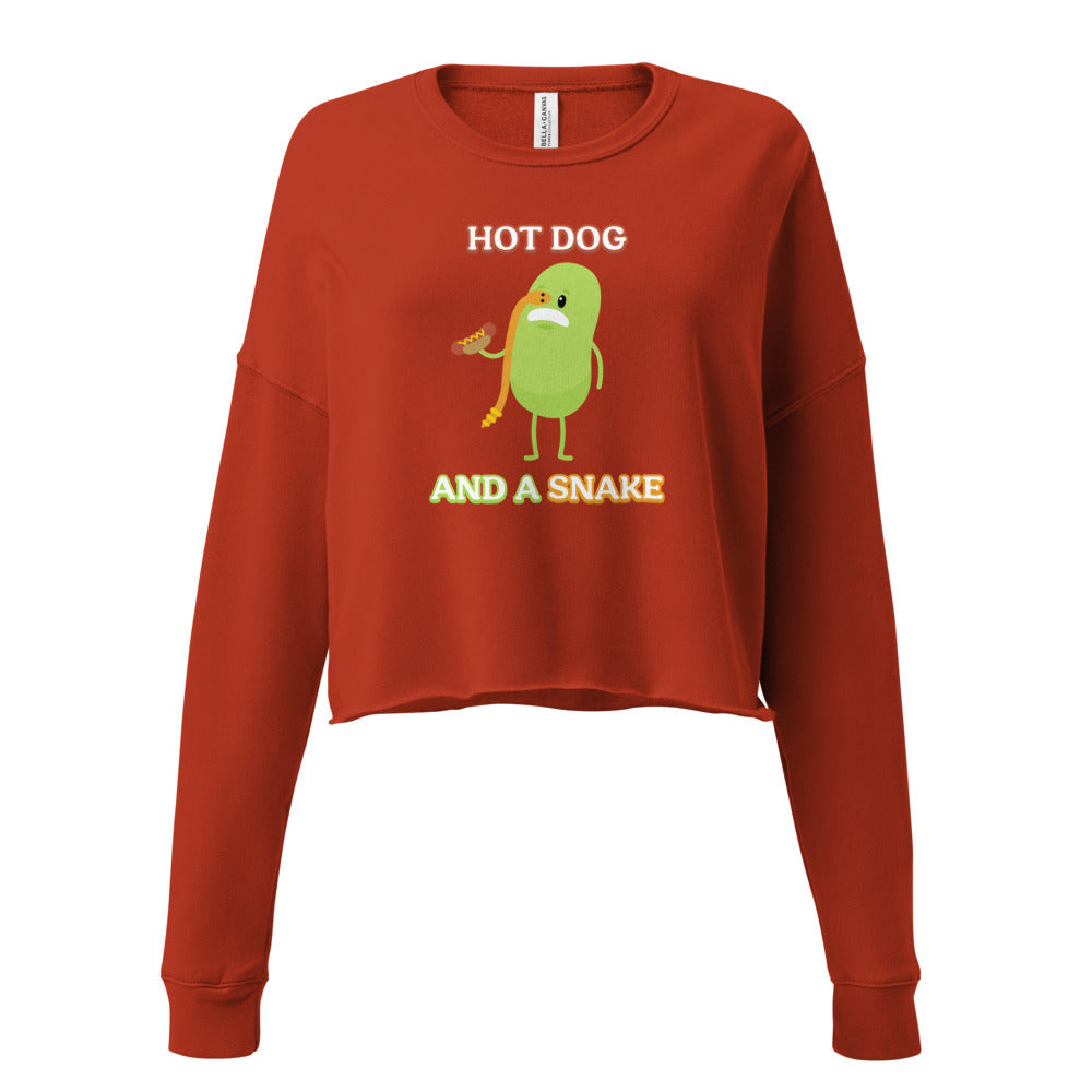 Hot Dog and a Snake (Mishap) - Women's Cropped Sweatshirt