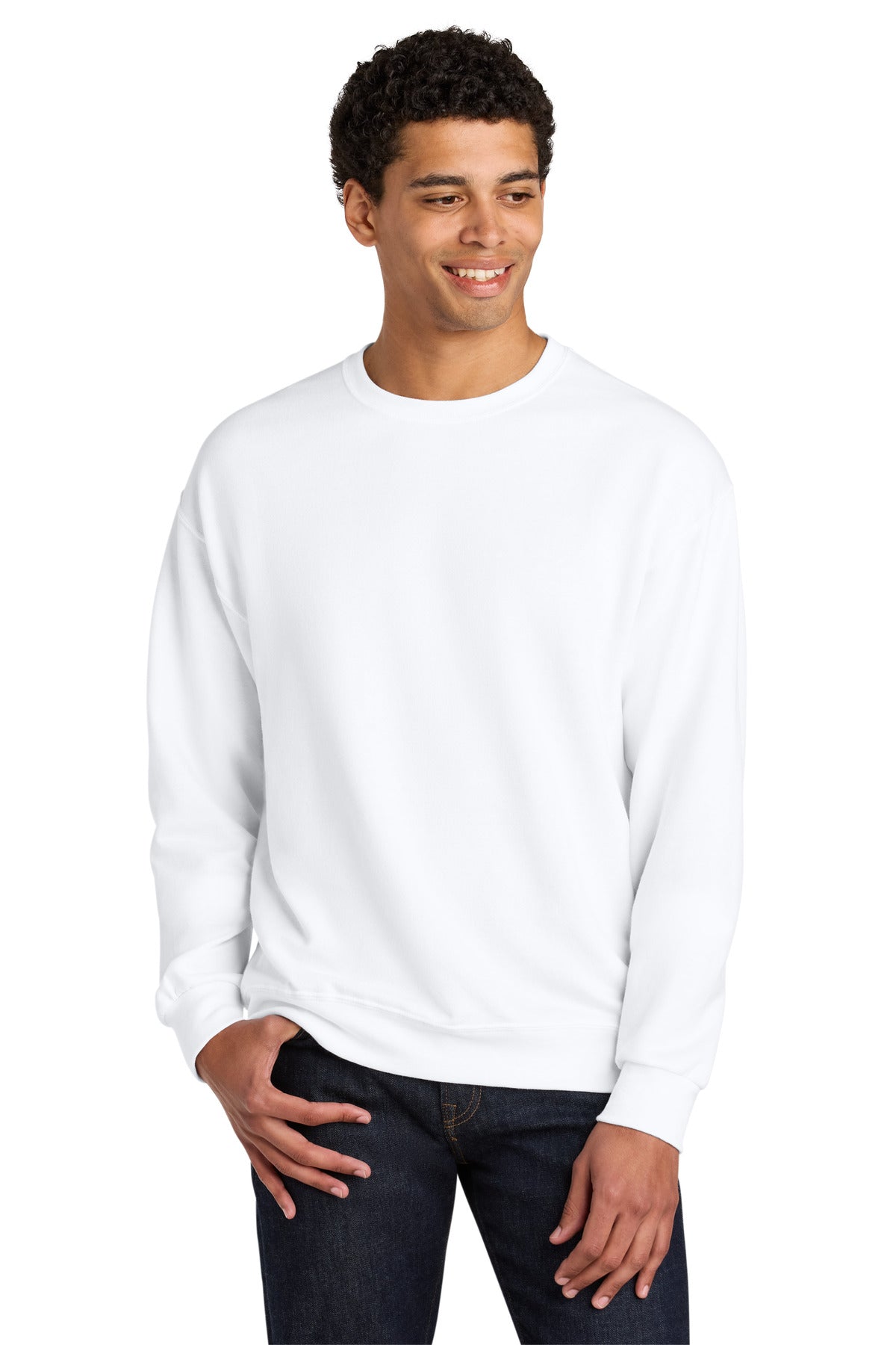 Jerzees Ultimate Unisex CVC Ring Spun Crewneck Sweatshirt IC48M