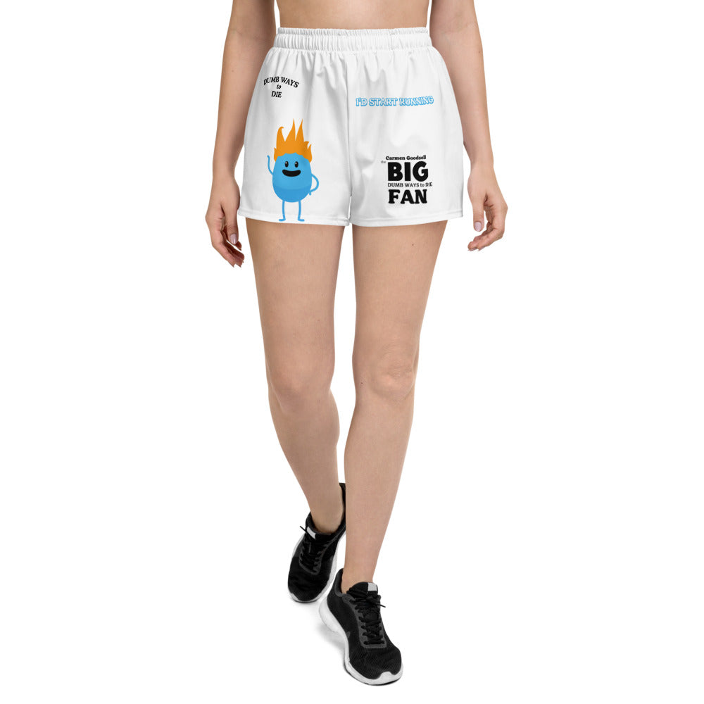 I'd Start Running (Numpty) - All-Over Print Women’s Recycled Athletic Shorts