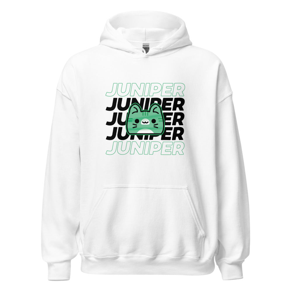 Juniper Black Text with Cat Hoodie