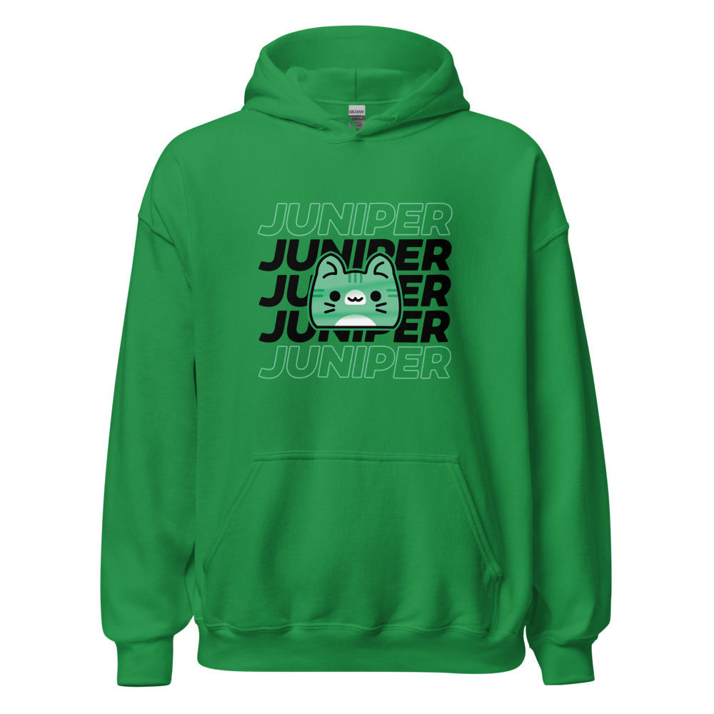 Juniper Black Text with Cat Hoodie