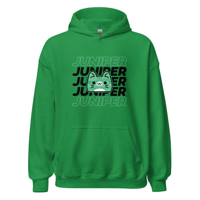 Juniper Black Text with Cat Hoodie