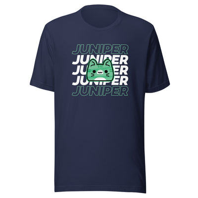 Juniper White Text with Cat Shirt