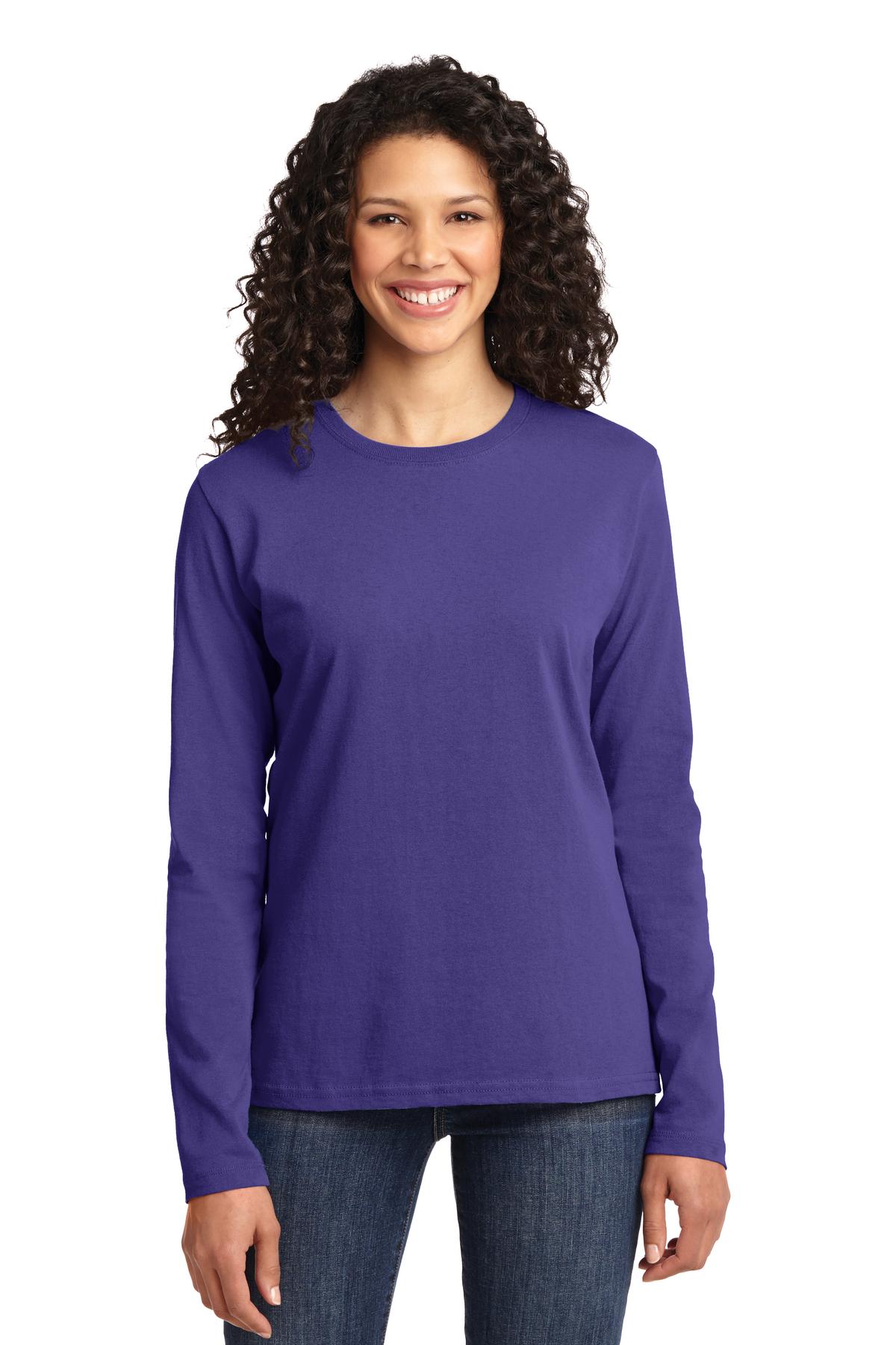 Port & Co™ Women's Long Sleeve Core Cotton Tee. LPC54LS