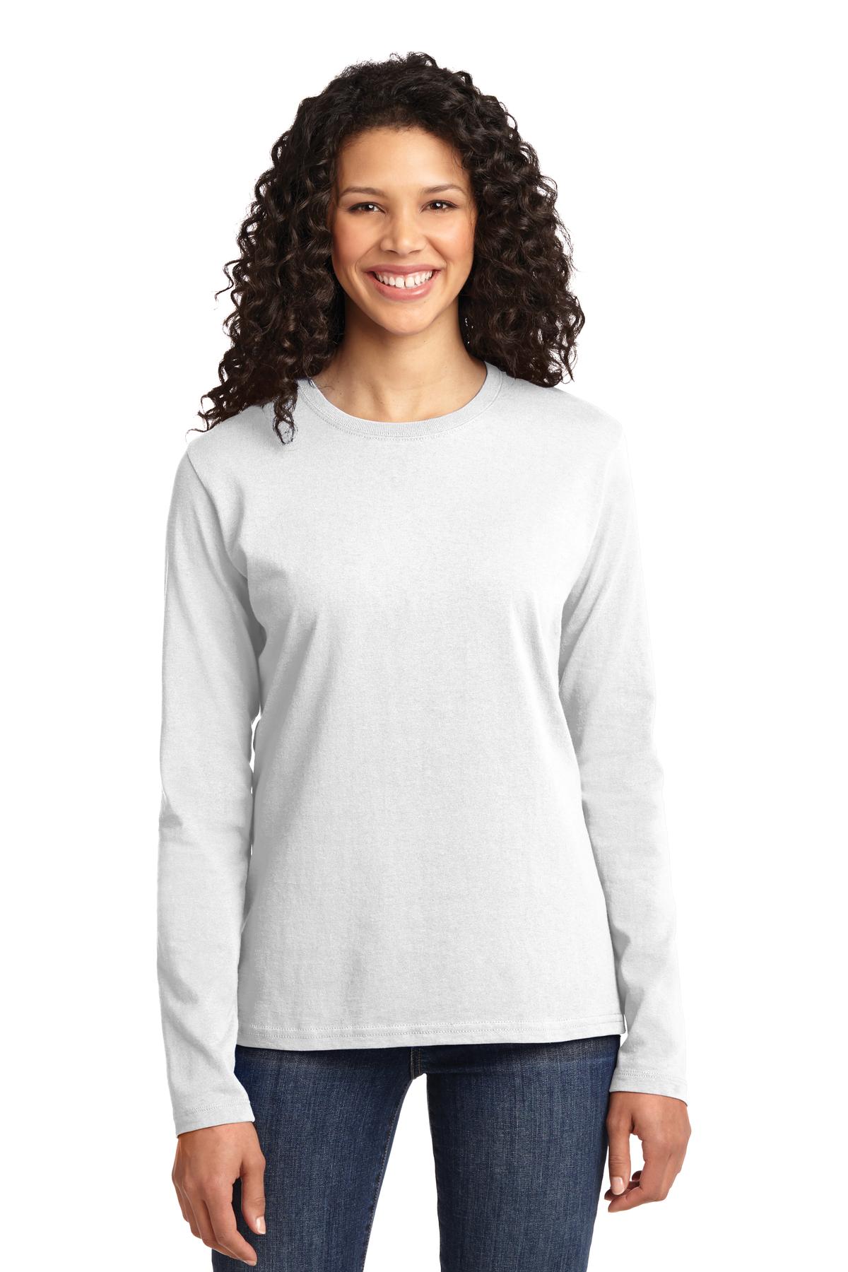 Port & Co™ Women's Long Sleeve Core Cotton Tee. LPC54LS